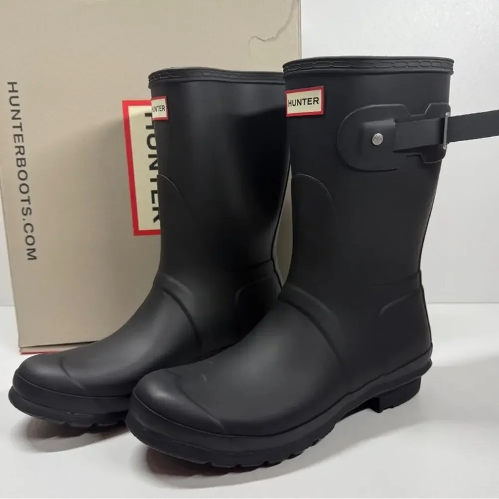 NIB • Hunter Women's Original Short Black Rain Boots Size: 10